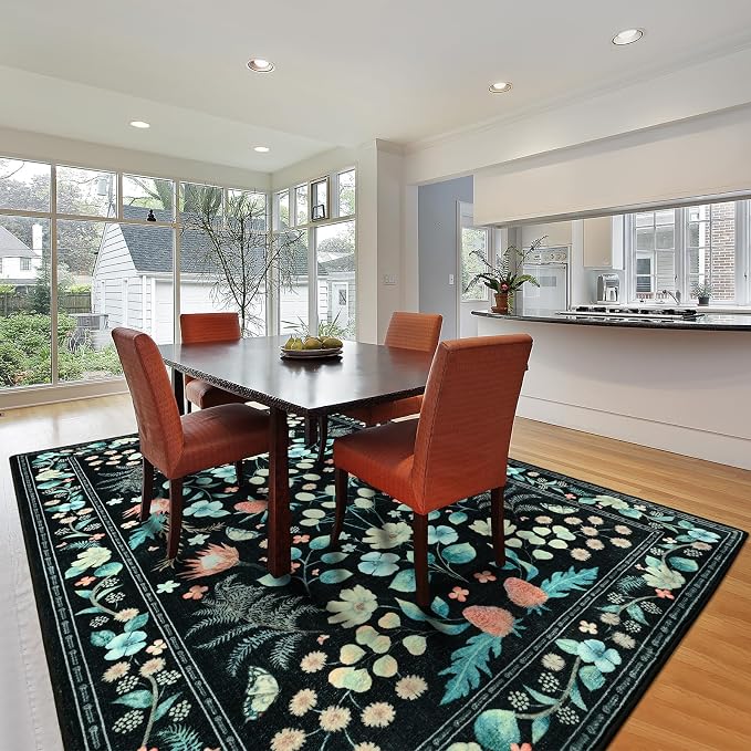 Area Rugs for Living Room, Washable 5x7 Vintage Rug for Bedroom, Non-Slip - Image 3