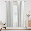 Guken White 100% Blackout Linen Curtains 52 Inch Wide by 76 Inch by Guken
