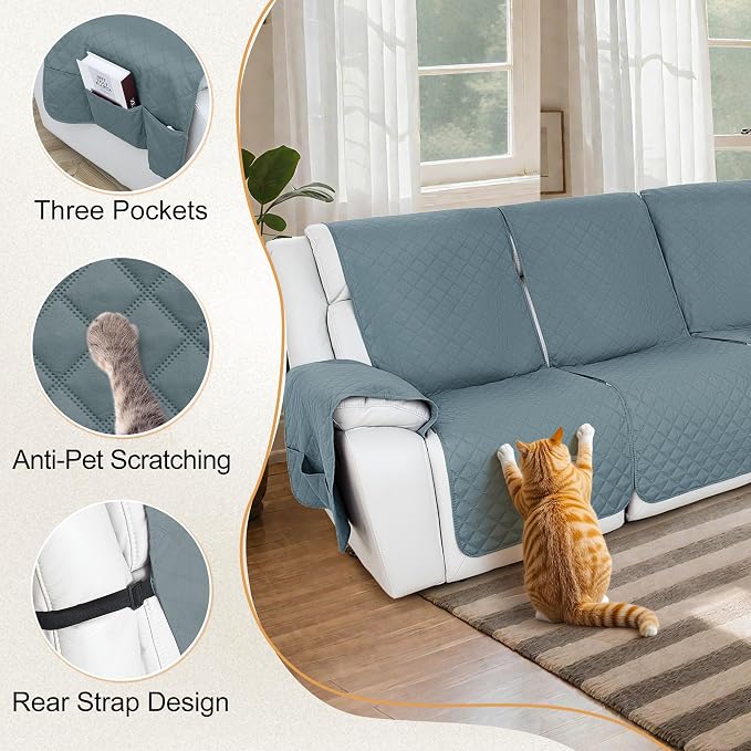 HDCAXKJ 100% Waterproof Reclining Sectional Couch Covers L Shape Recliner Sofa - Image 5