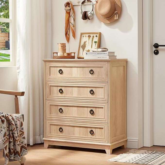 Joaxswe Farmhouse 4 Drawer Dresser - Image 4