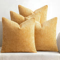 MIULEE Pack of 4 Couch Throw Pillow Covers 20x20 Inch Gold Soft Decorative by MIULEE