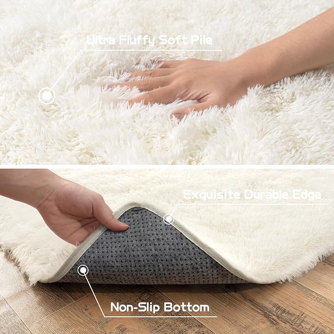 Pionblank Large Rug for Living Room 6x9 Feet, Modern Soft Shag Area Rug - Image 6