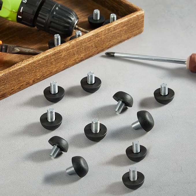 Dunzy 20 Pcs M8 Adjustable Furniture Levelers 20 Pcs, Screw-in Leg Leveling Feet - Image 7
