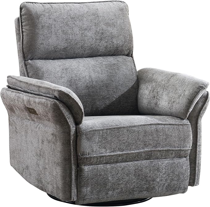 Power Swivel Rocker Recliner, Glider Recliner Nursery Chair by Rhevoy