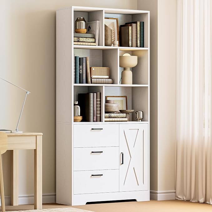 IRONCK Bookshelf, 70.9 Inch Tall Bookcase, 3-Tier Bookshelves - Image 8