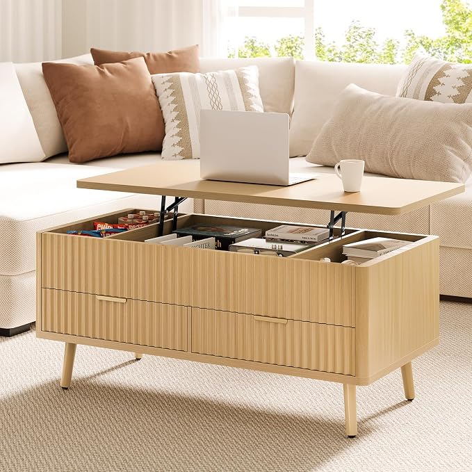 Lift Top Coffee Table with Storage by Curlaky