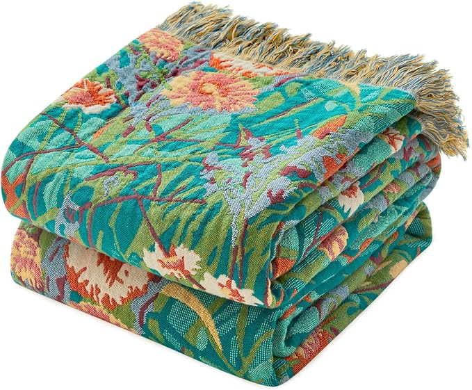 LUTBM Boho Throw Blanket for Bed Cotton Summer Blankets Twin Size for Bedroom by LUTBMFindYourFreeSpiritatHome