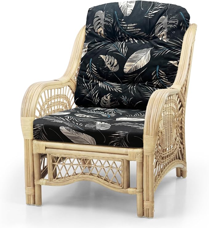 Malibu Lounge Living Accent Armchair Natural Rattan Wicker Handmade Design - Image 3