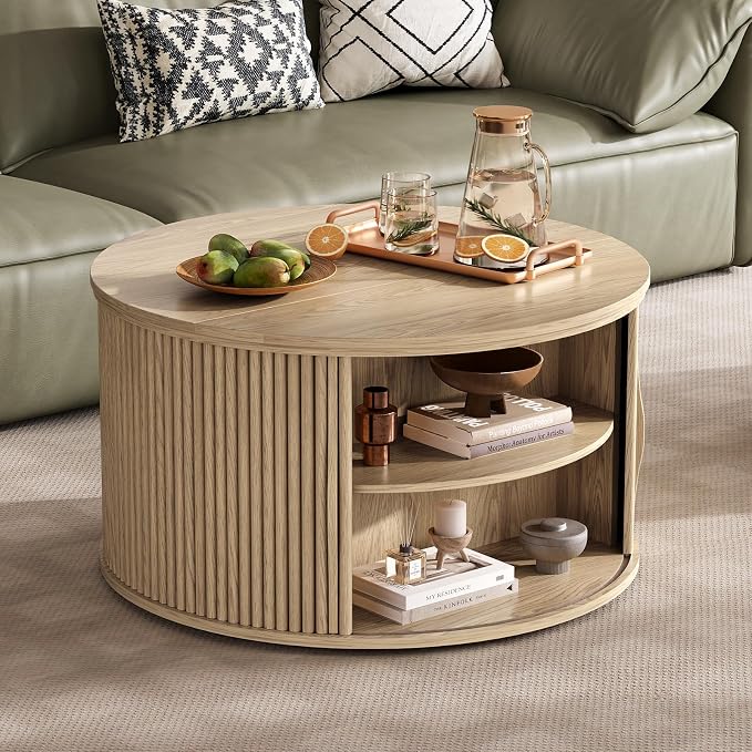 JOINICE 31.5" Round Lift Top Coffee Table - Image 6