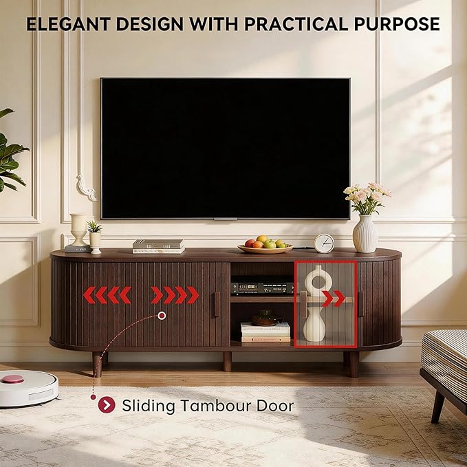58" Mid Century Modern TV Stand - Image 4