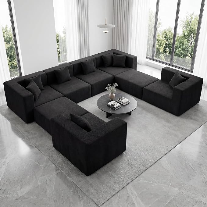 MONVANE Modular Sectional Sofa, Oversized 8 Seat Convertible U Shaped Couch - Image 2