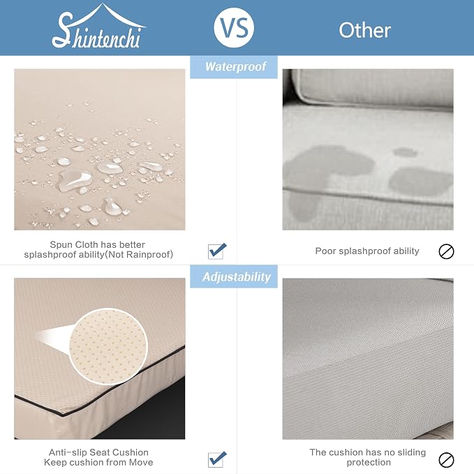 Shintenchi 5 Pieces Outdoor Patio Furniture Sets, Patio Sectional Sofa Couch - Image 5