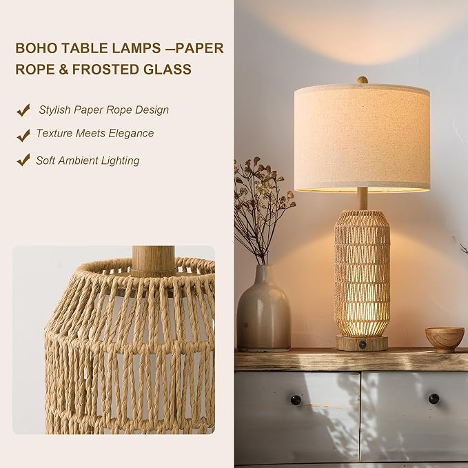OYEARS 25" Table Lamps Set of 2 - Image 3