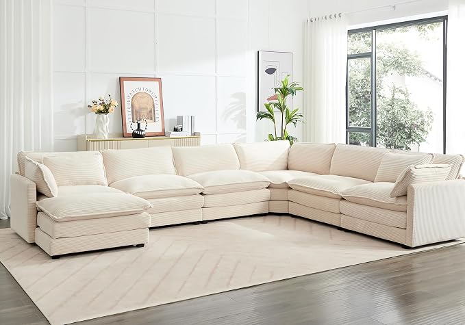 ROWHY 150'' Modular Sectional Cloud Couch, 7 Seater Corner Sofa Big Comfy - Image 6