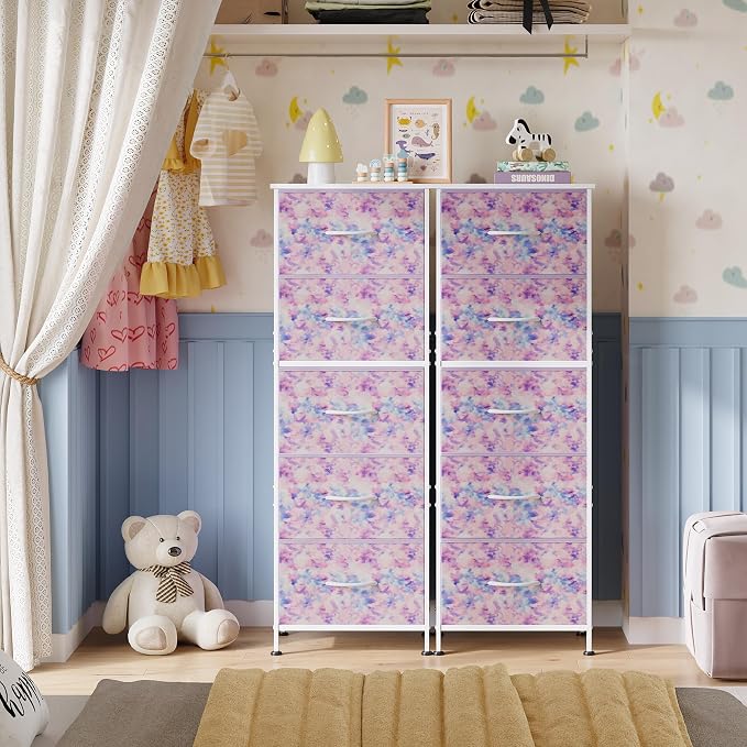 WLIVE Fabric Dresser, 5-Drawer Tall Dressers - Image 8