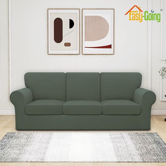 Easy-Going 7 Pieces Stretch Couch Cover Washable Sofa Cover Set - Image 2
