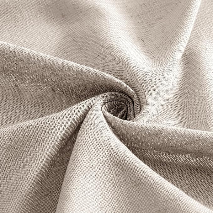 MIULEE Natural Linen Curtains 45 Inch Length 2 Panels - Image 8