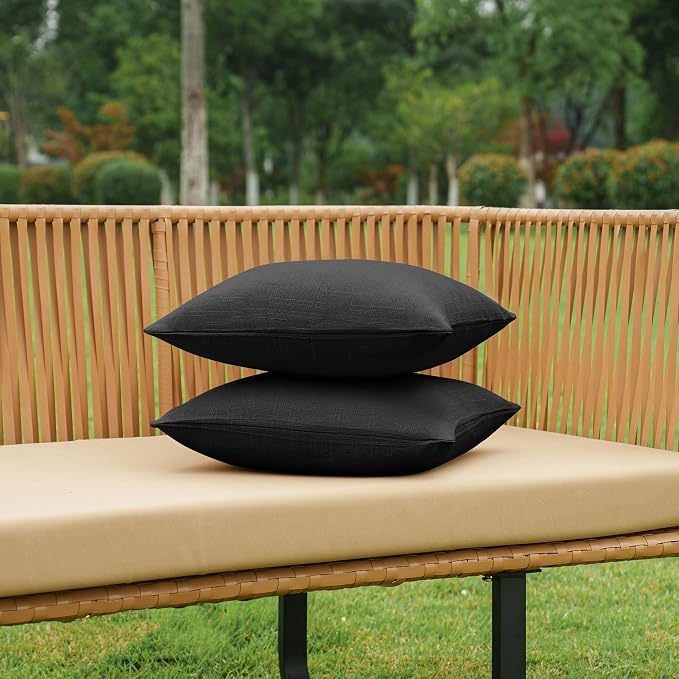 NiNi ALL Pack of 2 Decorative Outdoor Waterproof Pillow Covers Square Garden - Image 5