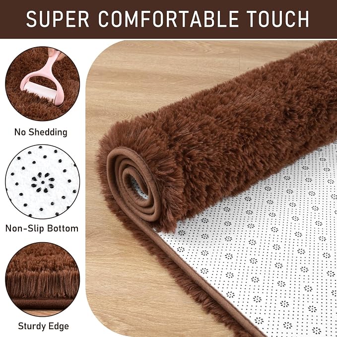 LOCHAS Ultra Soft Indoor Modern Area Rugs 9x12 Fluffy Living Room Carpets - Image 5