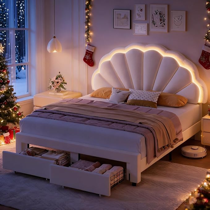 HIFIT Queen Upholstered Smart LED Bed Frame - Image 6