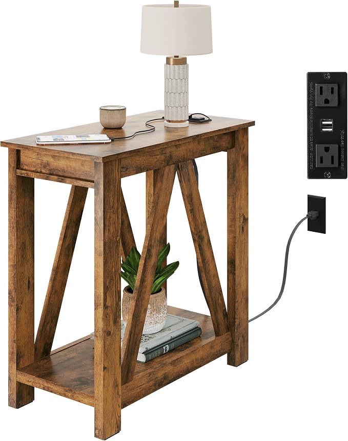 WLIVE Farmhouse End Table, Narrow Side Table - Image 9