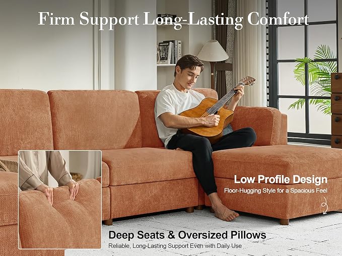 Oversized Modular Sectional Sleeper Couch, Solid Wood Frame, Removable Washable - Image 8