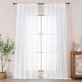 Chyhomenyc Extra Long White Semi Sheer Curtains 108 Inches Long 2 Panels Set by Chyhomenyc