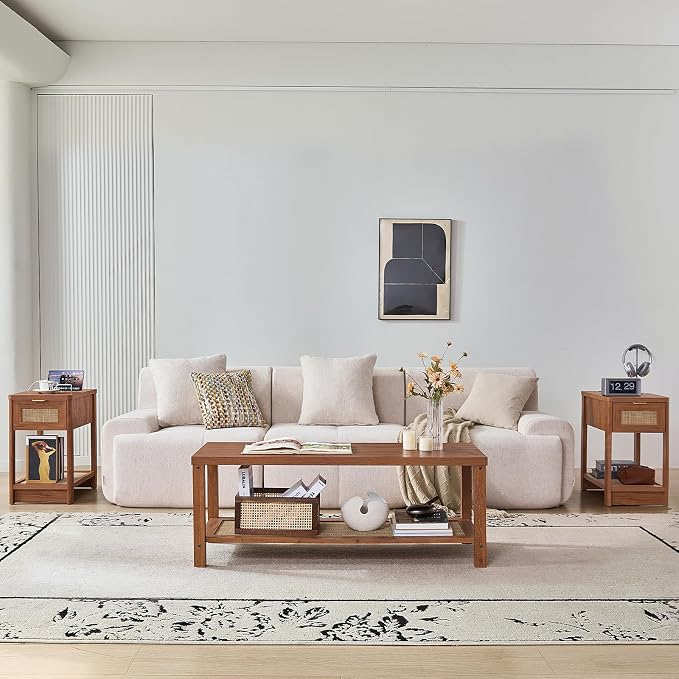 Lerliuo Boho Coffee Tables for Living Room, Rattan Center Table - Image 8