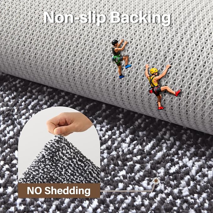 Bathroom Rugs 24x17 Non Slip Washable, Dark Grey Bath Mat - Image 6