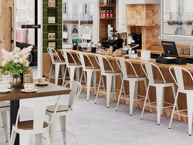 Andeworld Metal Bar Stools Set of 4, 30 inch Bar Height Barstools - Image 8