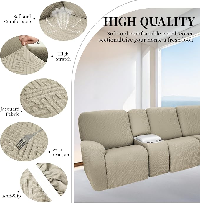 100% Waterproof Sectional Recliner Couch Covers - Image 5