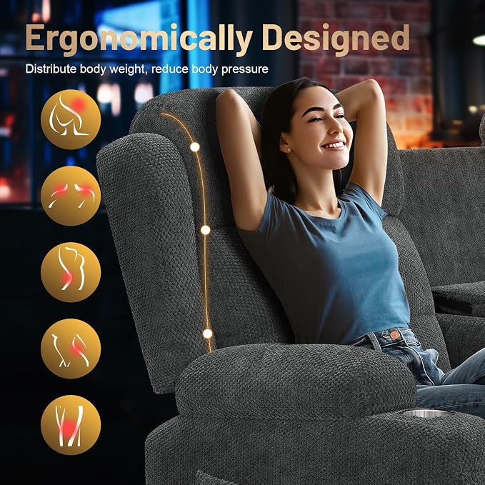 3-Seater Reclining Loveseat Sofa - Image 8