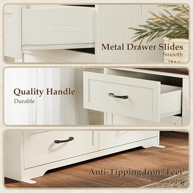AODK Farmhouse 6 Drawer Dresser - Image 5