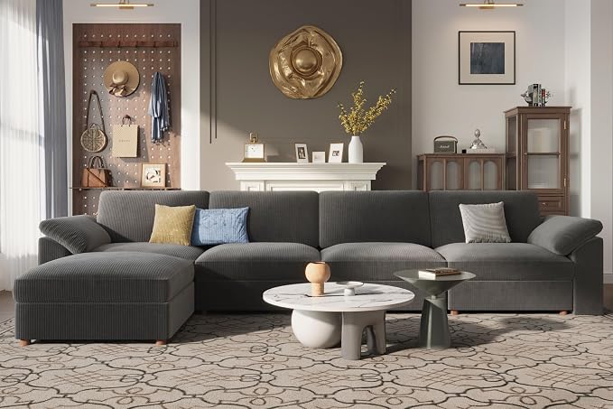 EASE MOOSE Sectional Modular Sofa, Oversized L Shape Sectional Couch Wide Deep by EASEMOOSE