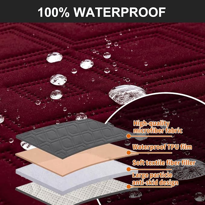 Genina Waterproof Loveseat Recliner Cover Non-Slip, Sofa Cover - Image 6