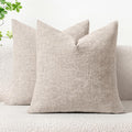 MIULEE Pack of 2 Couch Throw Pillow Covers 20x20 Inch Soft Light Brown Chenille by MIULEE