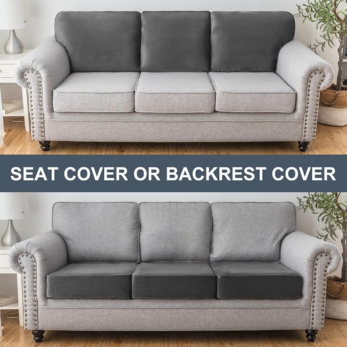 Couch Cover Stretch Velvet Sofa Cushion Cover 2-Piece - Image 4