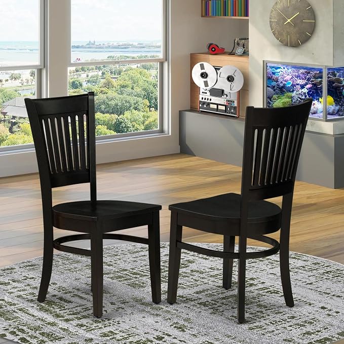 East West Furniture VAC-BLK-W Vancouver Dining Room Chairs - Image 2