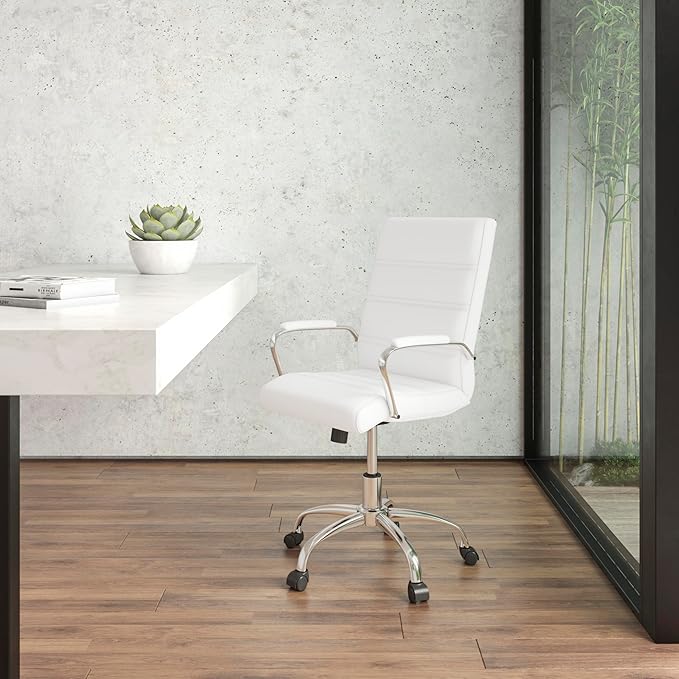 Flash Furniture Whitney Mid-Back Swivel LeatherSoft Desk Chair - Image 2