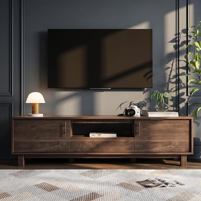 Marsail Mid Century Modern TV Stand up to 65 Inches, Fluted Entertainment Center - Image 8