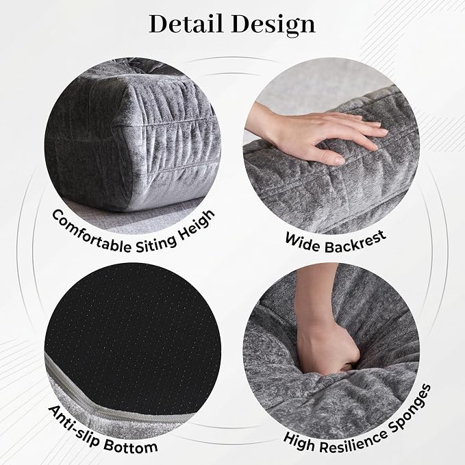 Bean Bag Chair, 3 Seater Fireside Chair, Giant Bean Bag Chairs - Image 5