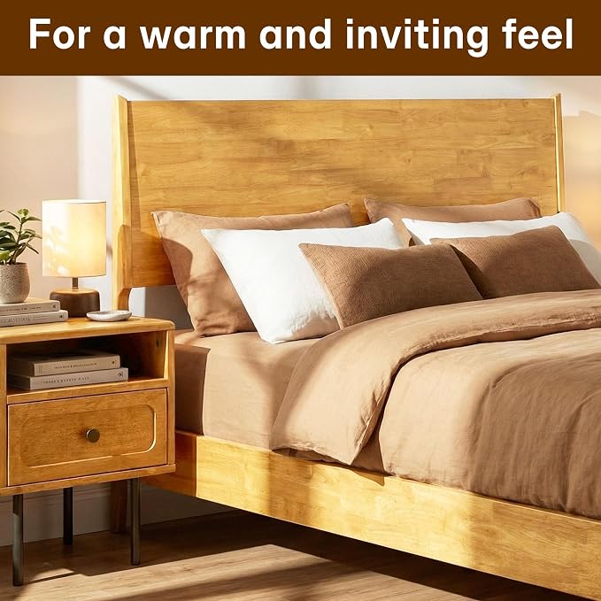 Acacia Haven Queen Bed Frame and Headboard, Solid Wood Platform Bed Frame - Image 8