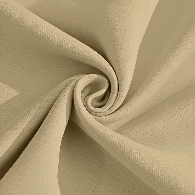 Yakamok Beige Blackout Curtains 84 Inches Length Thermal Insulated Light - Image 3