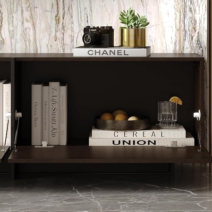 AIEGLE 71.7" W TV Stand with 3 Flip-Down Drawers, Modern Entertainment Center - Image 5