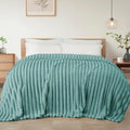 Exclusivo Mezcla Twin Size Flannel Fleece Blanket, Super Soft Striped Jacquard by ExclusivoMezcla