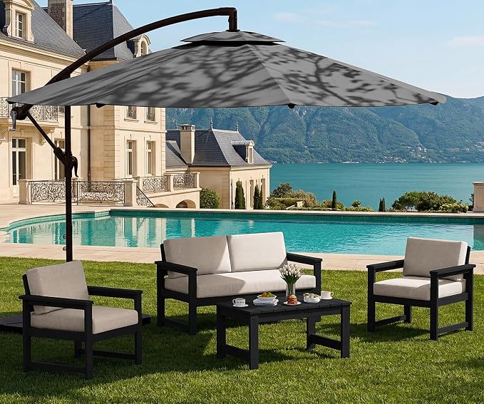 SERWALL 4 Pieces HDPE Outdoor Sofa Set by SERWALL