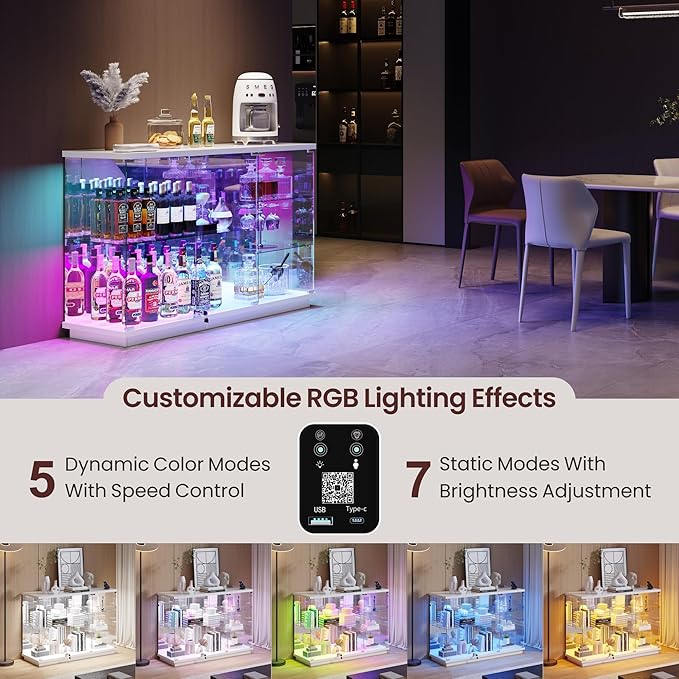 Lvifur RGB Glass Display Cabinet - - Image 3