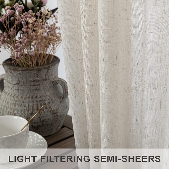 Ivory Cream Colored Curtains 5 FT Wide by 84 Inches Long - Image 4