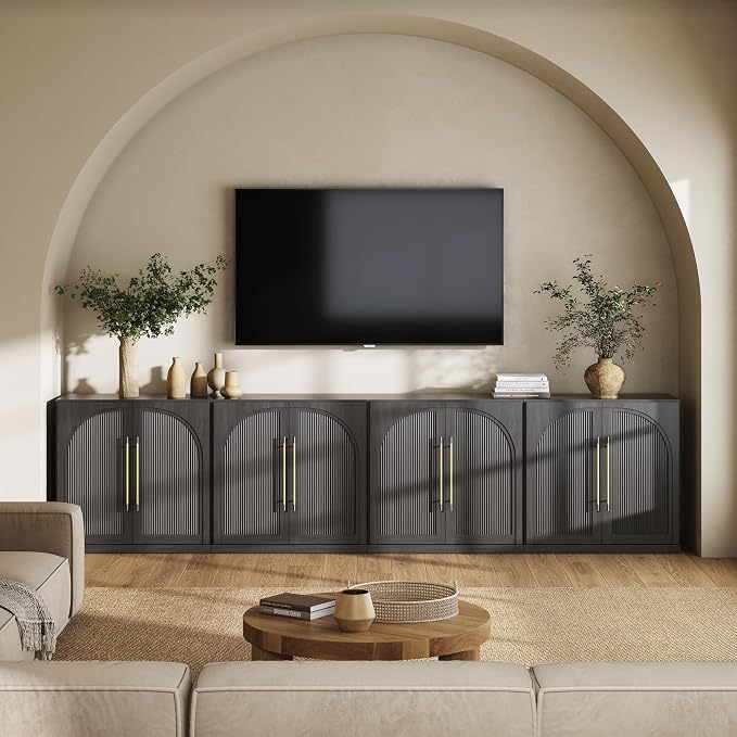 Belleze 4-Piece Modular TV Stand Set -Fluted Entertainment Center - Image 5