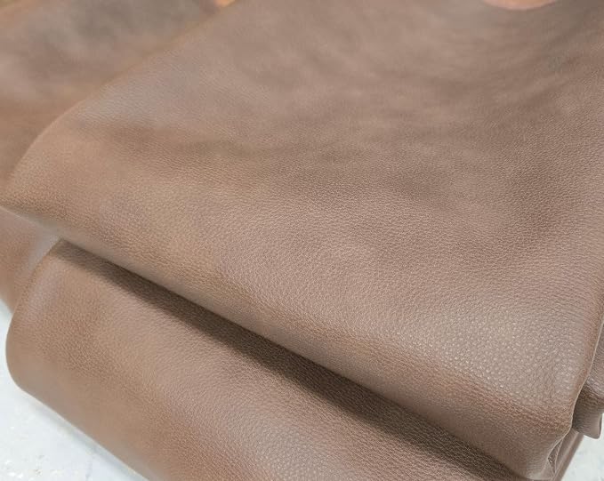 Walnut Brown Soft Faux Leather Fabric PU Peta Approved Vegan Leather Sheet by - Image 4